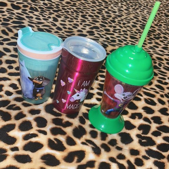 •SNACKEEZ,CHUCK-E-CHEESE,&COOL GEAR• 3/CUPS IN EUC W/LIDS - Picture 4 of 8
